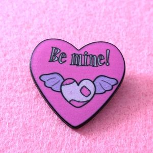 Patchwork Heart "Be Mine" Pin